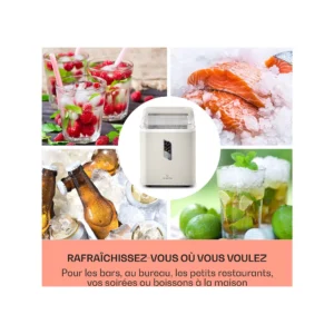Machine à glaçons Klarstein Albaron - 12 kg/24 - Crème – Image 2