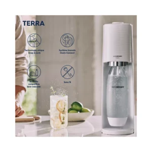 Machine à soda Sodastream TERRA blanche Pack 2 bouteilles – Image 3